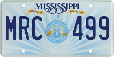 MS license plate MRC499