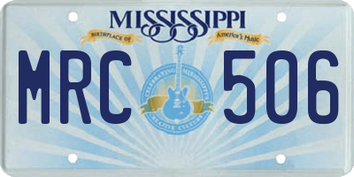 MS license plate MRC506