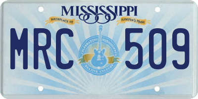 MS license plate MRC509