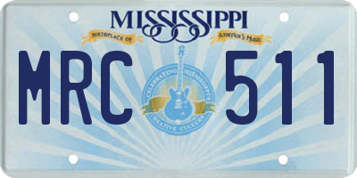 MS license plate MRC511