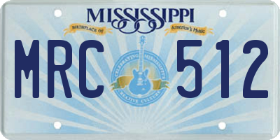 MS license plate MRC512