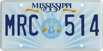 MS license plate MRC514
