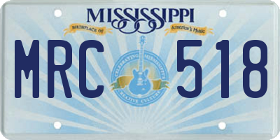 MS license plate MRC518
