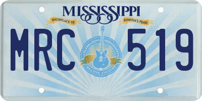 MS license plate MRC519