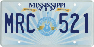 MS license plate MRC521