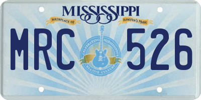 MS license plate MRC526