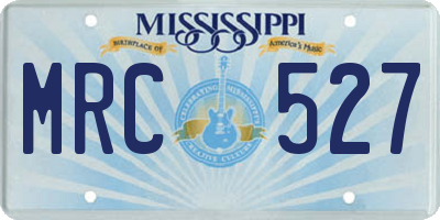 MS license plate MRC527