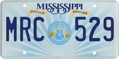 MS license plate MRC529