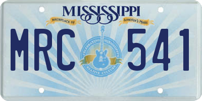 MS license plate MRC541