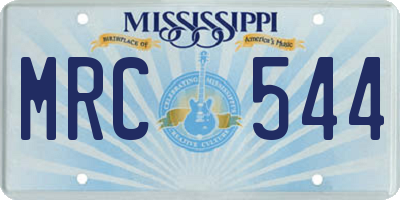 MS license plate MRC544
