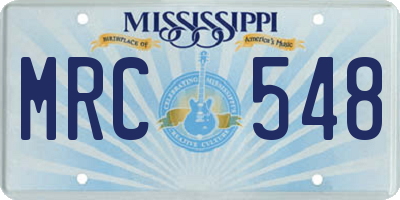 MS license plate MRC548