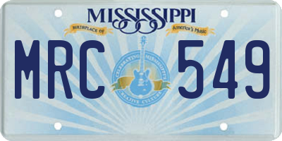 MS license plate MRC549