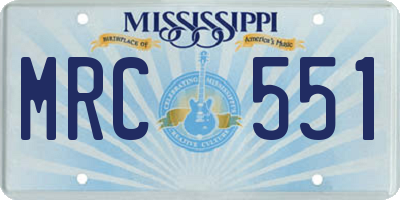 MS license plate MRC551