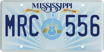 MS license plate MRC556