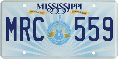 MS license plate MRC559