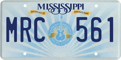 MS license plate MRC561