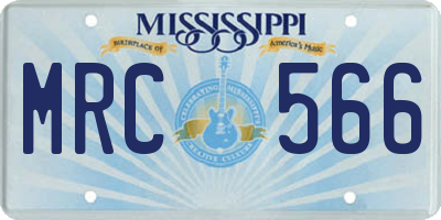 MS license plate MRC566