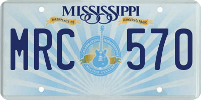 MS license plate MRC570