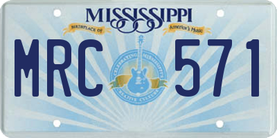 MS license plate MRC571