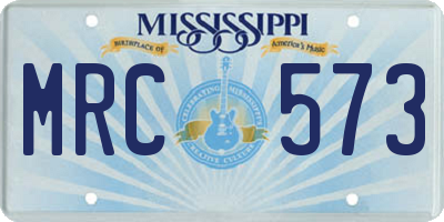 MS license plate MRC573
