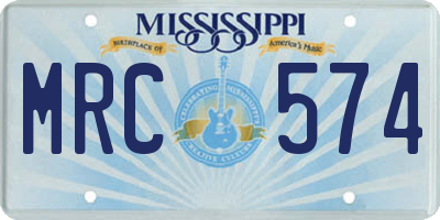 MS license plate MRC574