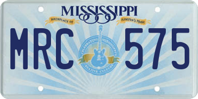MS license plate MRC575