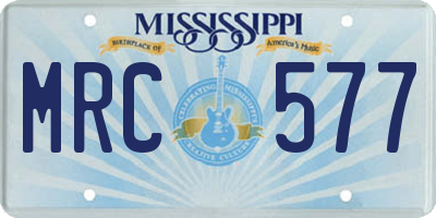 MS license plate MRC577