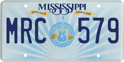 MS license plate MRC579