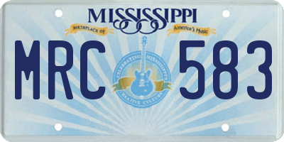 MS license plate MRC583