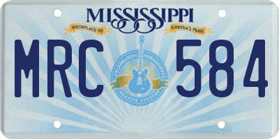 MS license plate MRC584