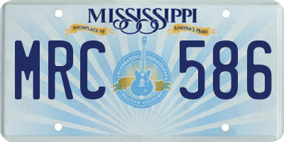 MS license plate MRC586