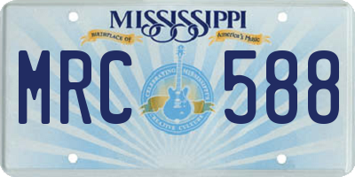 MS license plate MRC588
