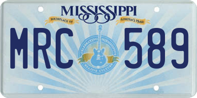 MS license plate MRC589