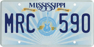 MS license plate MRC590