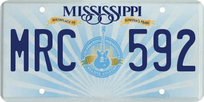 MS license plate MRC592