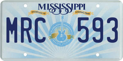 MS license plate MRC593