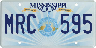MS license plate MRC595
