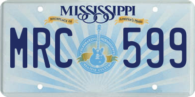 MS license plate MRC599