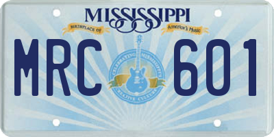 MS license plate MRC601