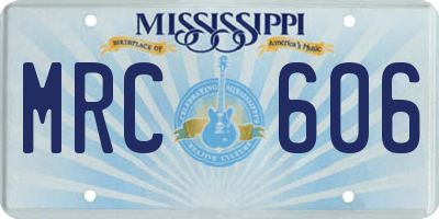 MS license plate MRC606