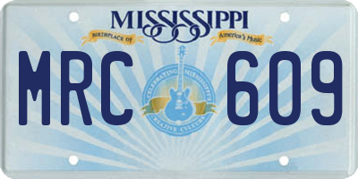 MS license plate MRC609
