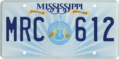 MS license plate MRC612