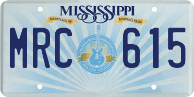 MS license plate MRC615