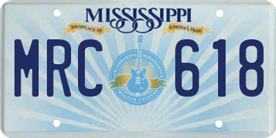 MS license plate MRC618