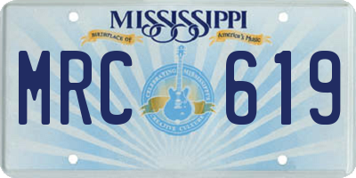MS license plate MRC619