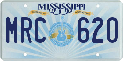 MS license plate MRC620