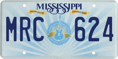 MS license plate MRC624