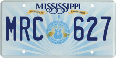 MS license plate MRC627