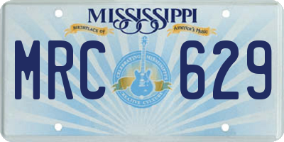 MS license plate MRC629