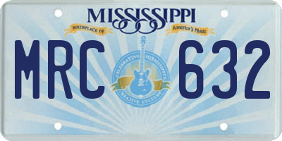 MS license plate MRC632